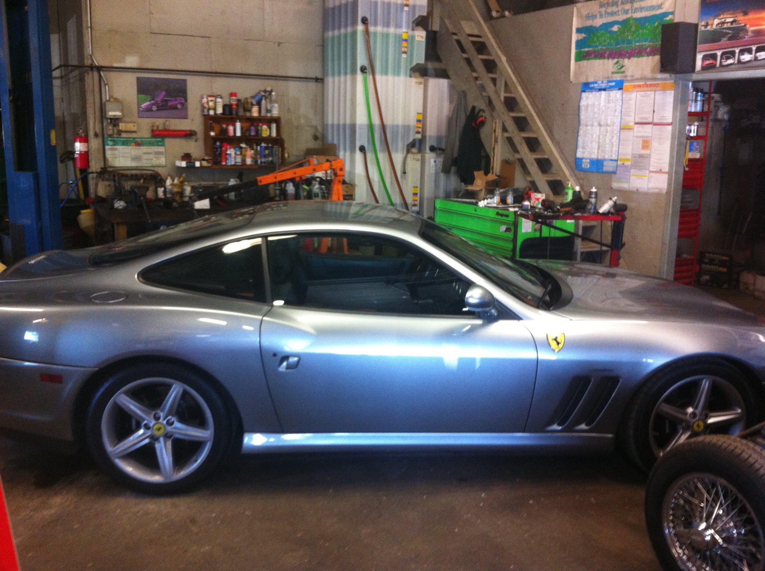 Ferrari in for service